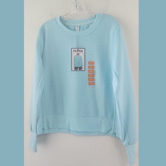 RBX Tops - RBX New Robins Egg Blue Long Sleeve Side Zipper Sweatshirt Medium